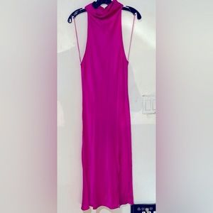 Amanda Uprichard, silk, midi, “Stanford,” slit dress.